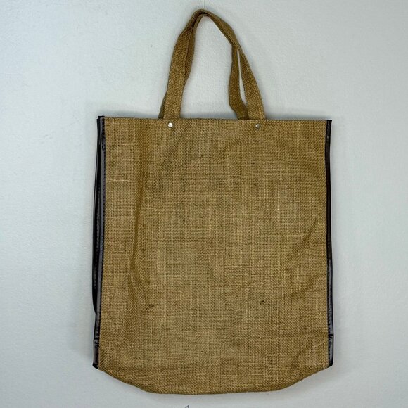 Vintage 1970s/80s Memphis Cotton Burlap Tote Bag - Picture 4 of 5
